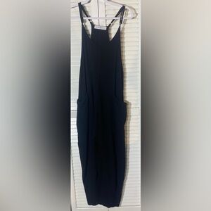 Wild Fern Jumpsuit Size Small Black Stretch Adjustable Straps Pockets Racerback